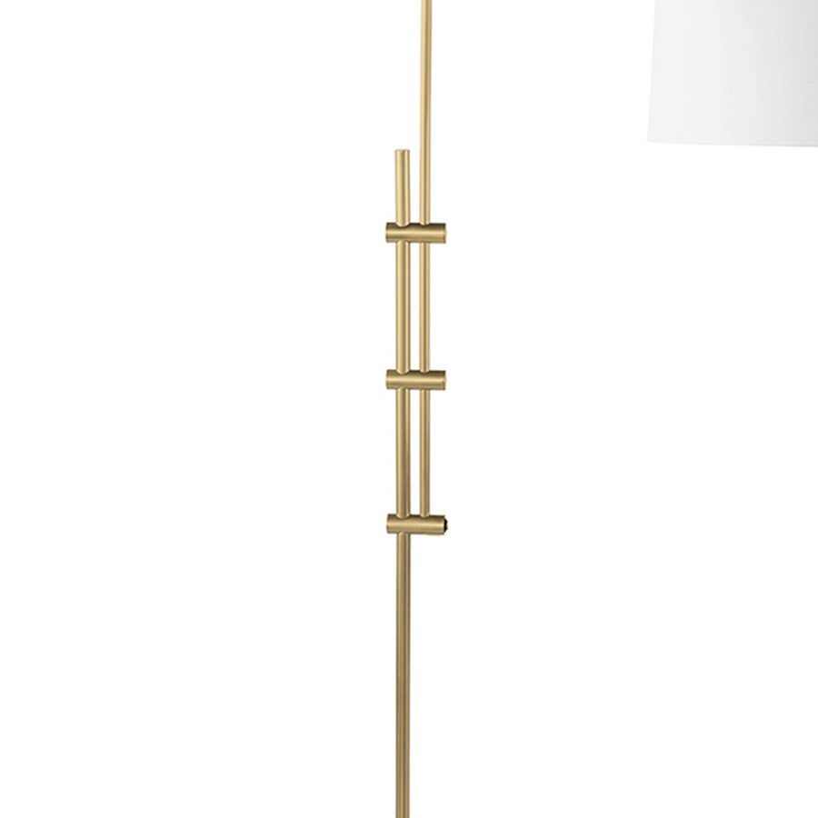 Arc Floor Lamp With Fabric Shade (Natural Brass)