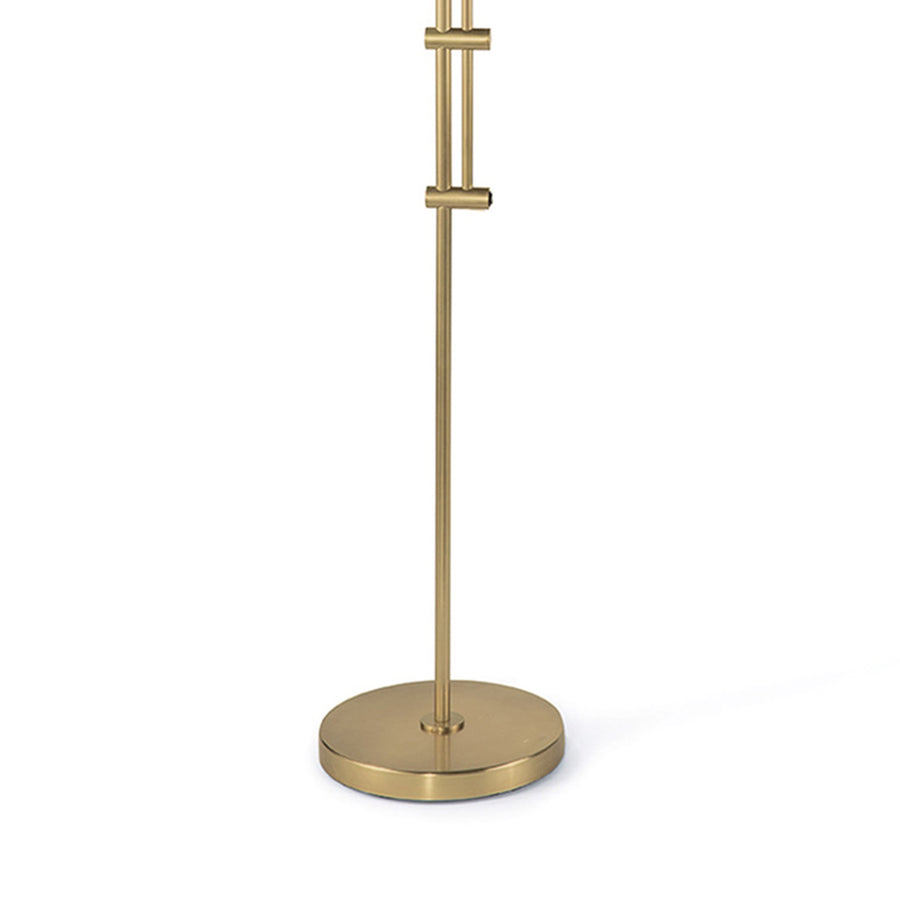 Arc Floor Lamp With Fabric Shade (Natural Brass)