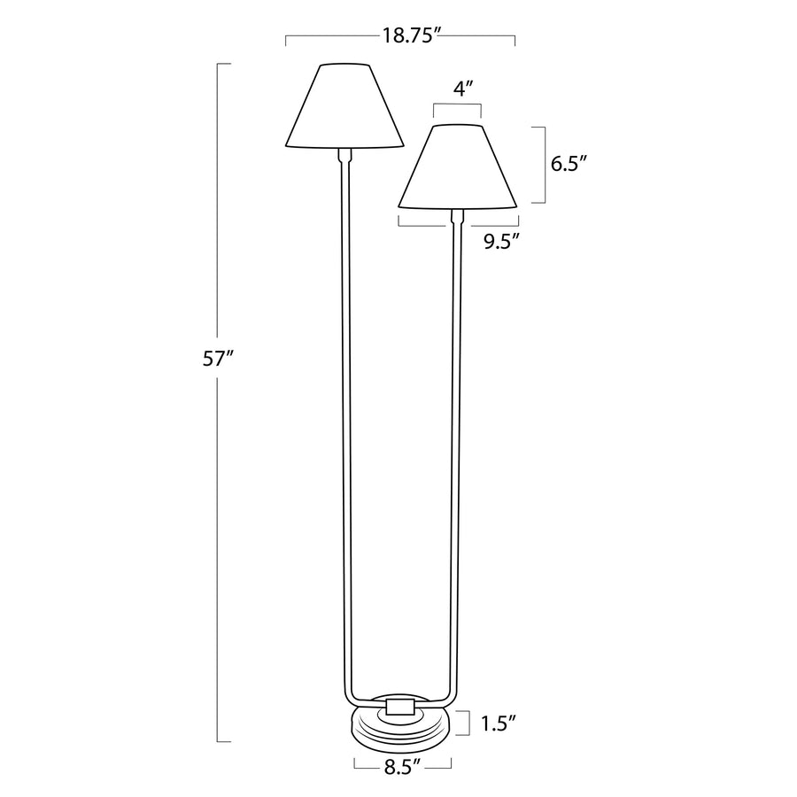 Polly Floor Lamp-Rattan Shade