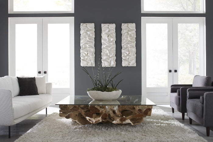Drape Wall Art White Stone