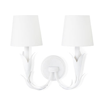 River Reed Sconce Double (White) - Maison Vogue