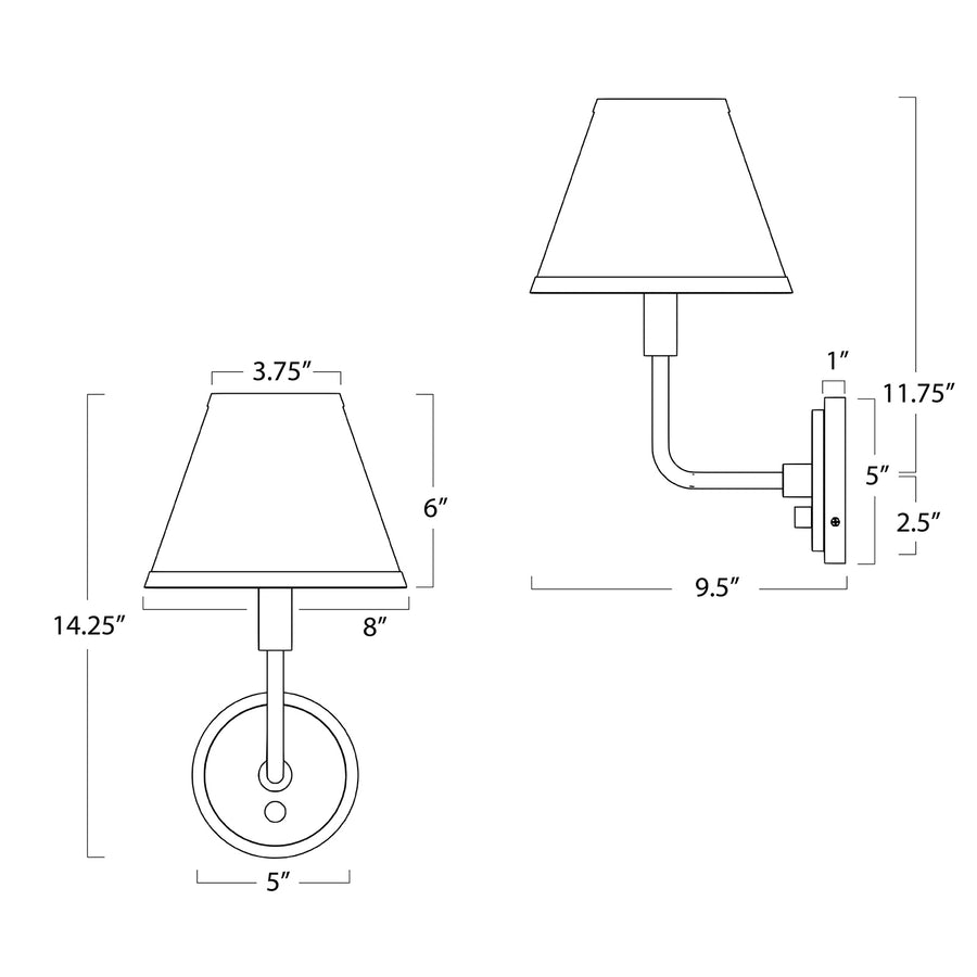 Polly Sconce Single-Rattan Shade