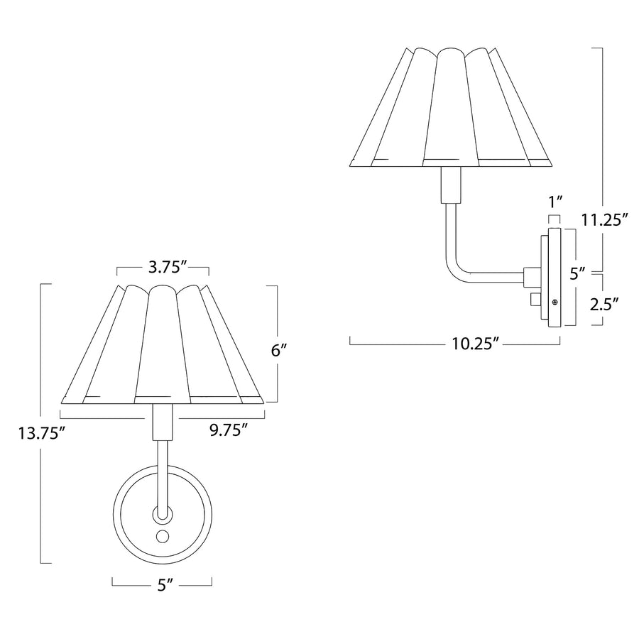 Polly Sconce Single-Green Shade