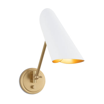 Vest Single Arm Sconce-White