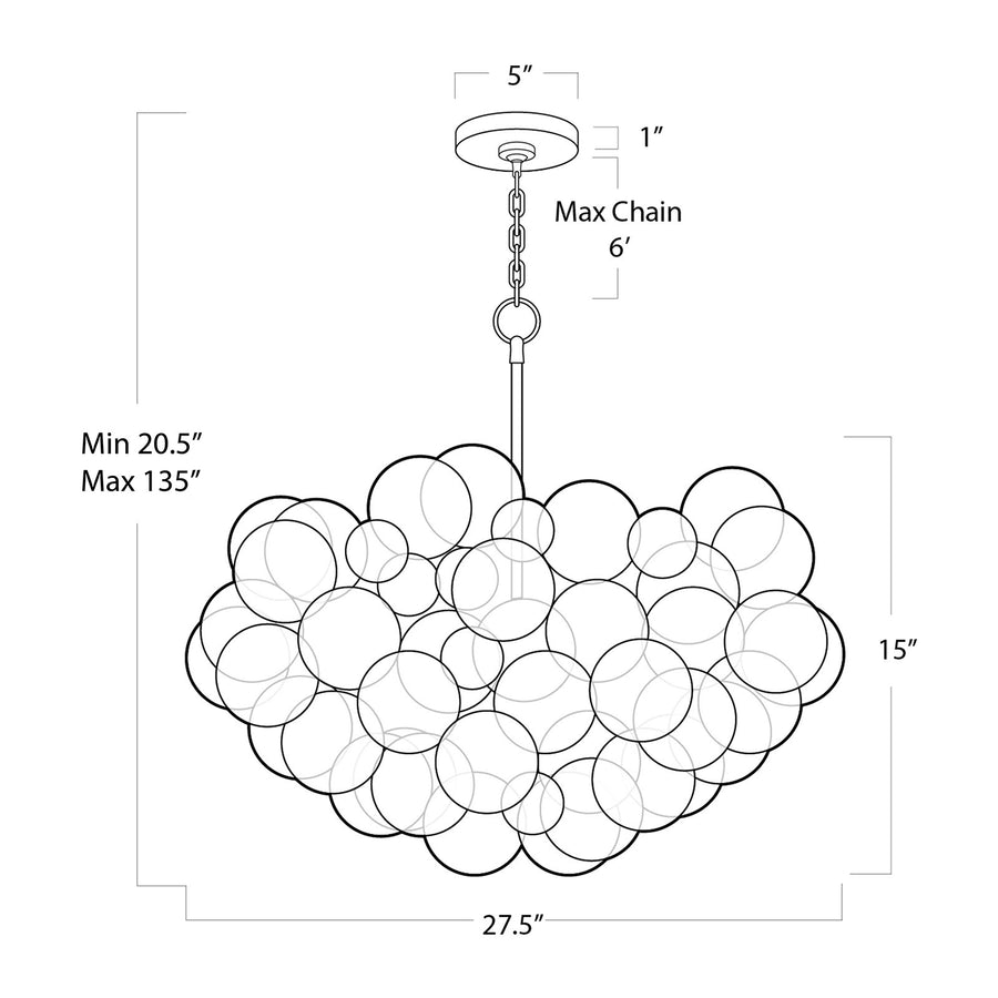 Bubbles Chandelier Amber