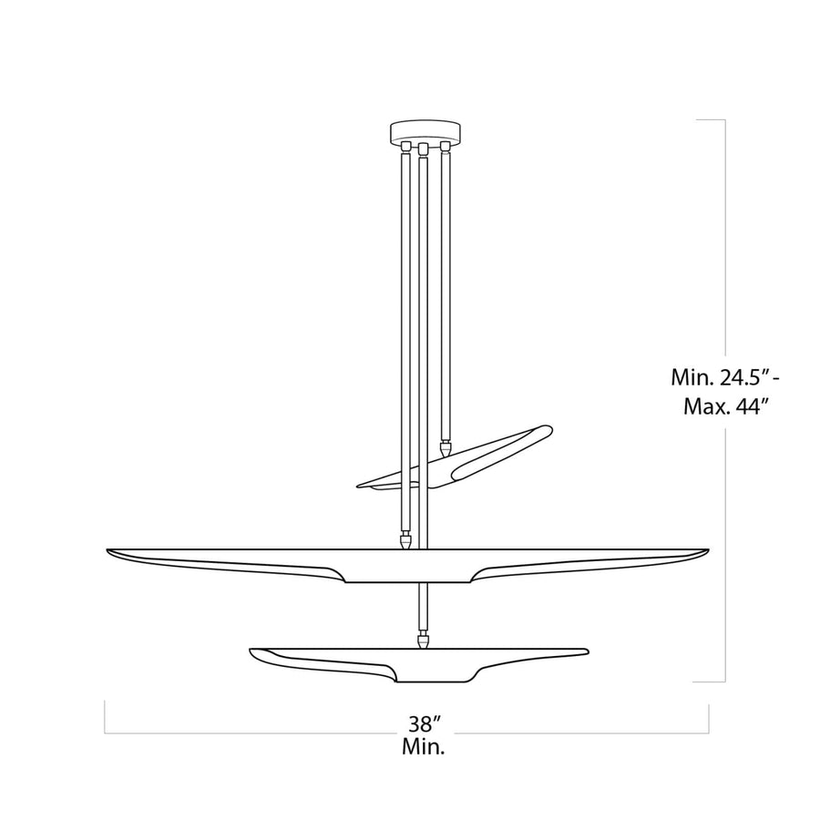 Concorde Chandelier-Natural Brass