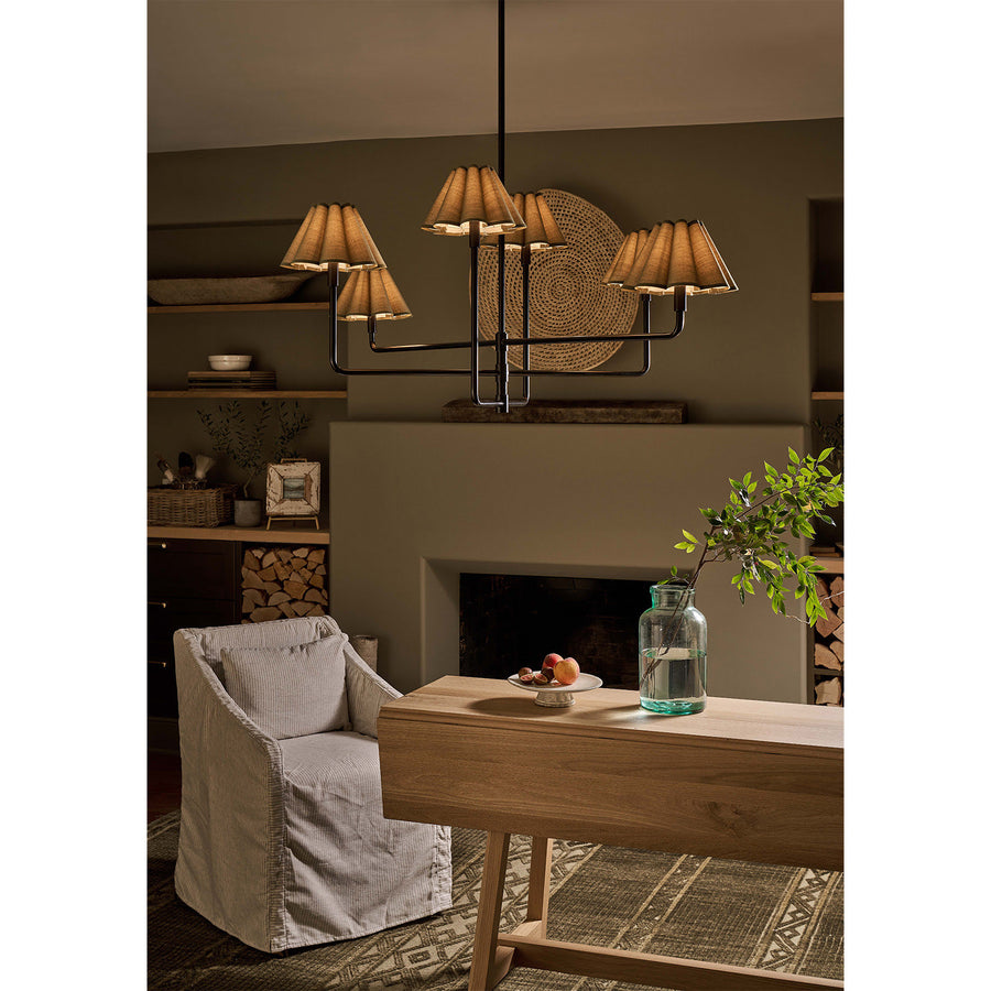 Polly Chandelier-Blackened Brass-Green