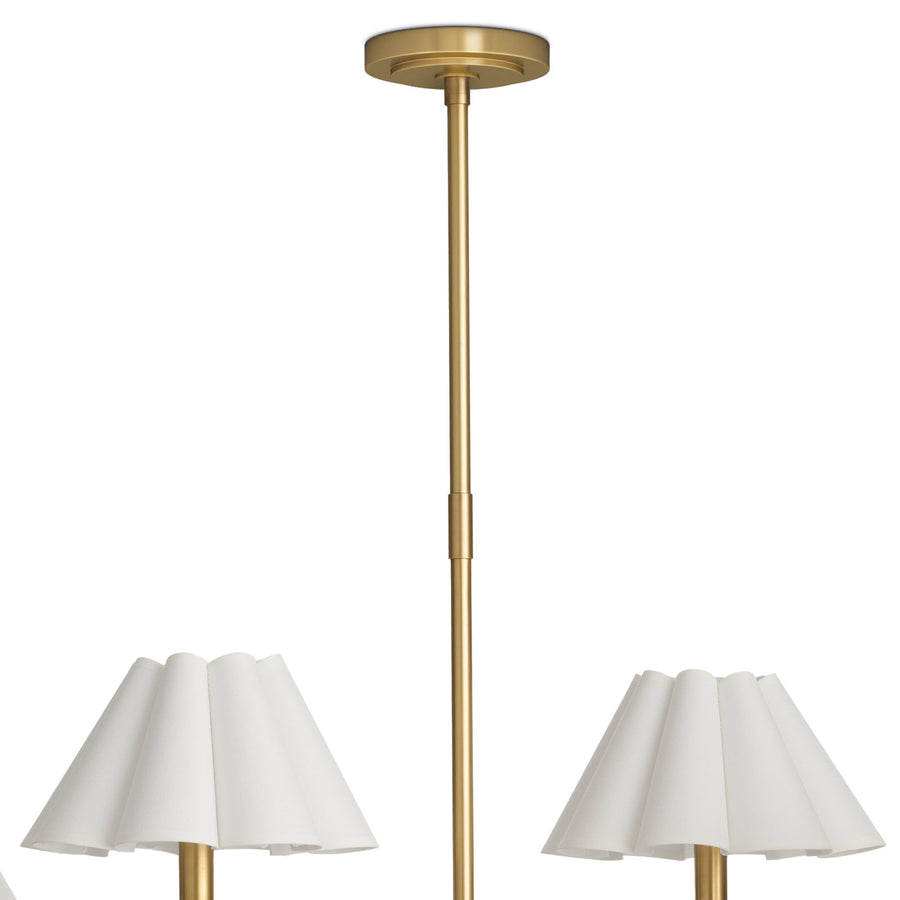 Polly Chandelier-Natural Brass-White