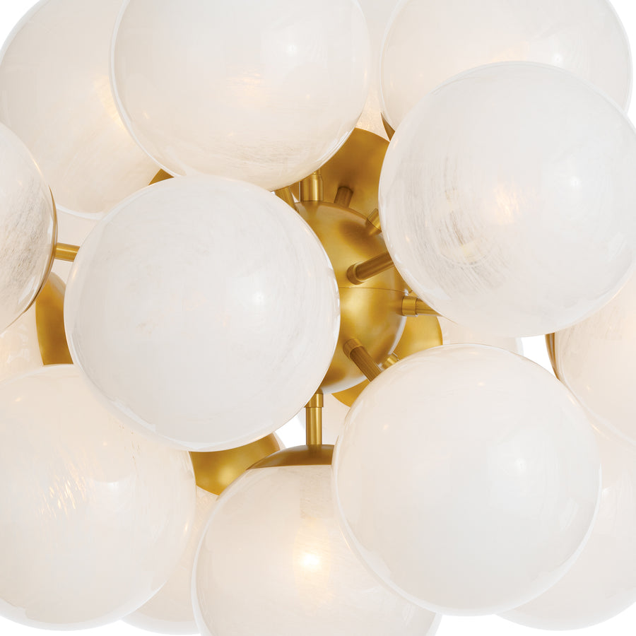 Shine Chandelier-Natural Brass-Swirled Glass Globes