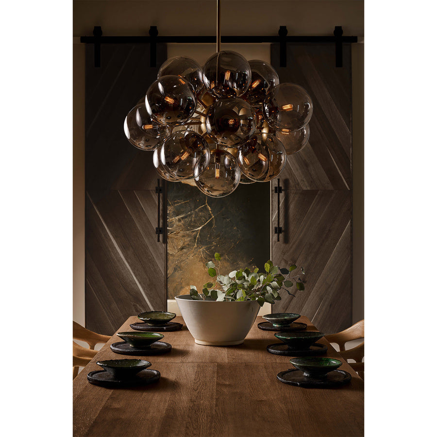 Shine Chandelier-Polished Nickel-Smoked Glass