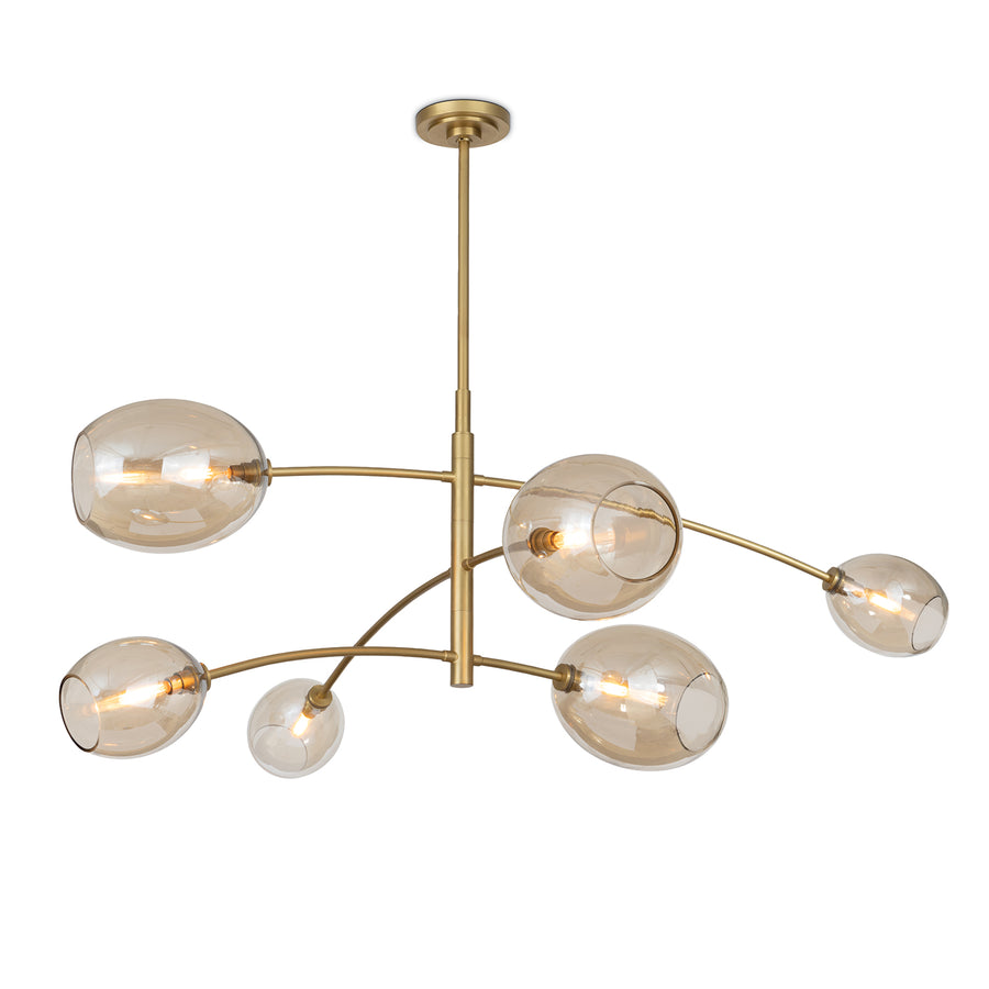 Artemis Chandelier-Champagne Glass-Natural Brass