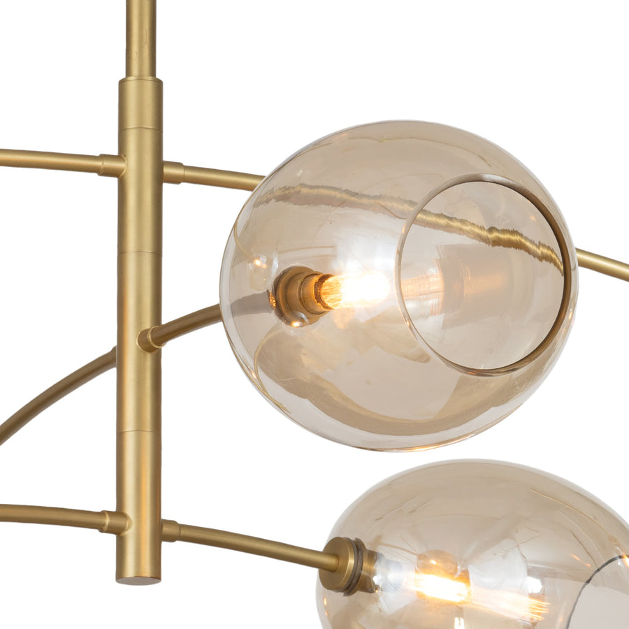 Artemis Chandelier-Champagne Glass-Natural Brass