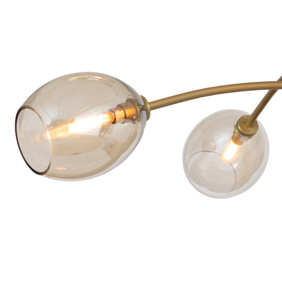 Artemis Chandelier-Champagne Glass-Natural Brass