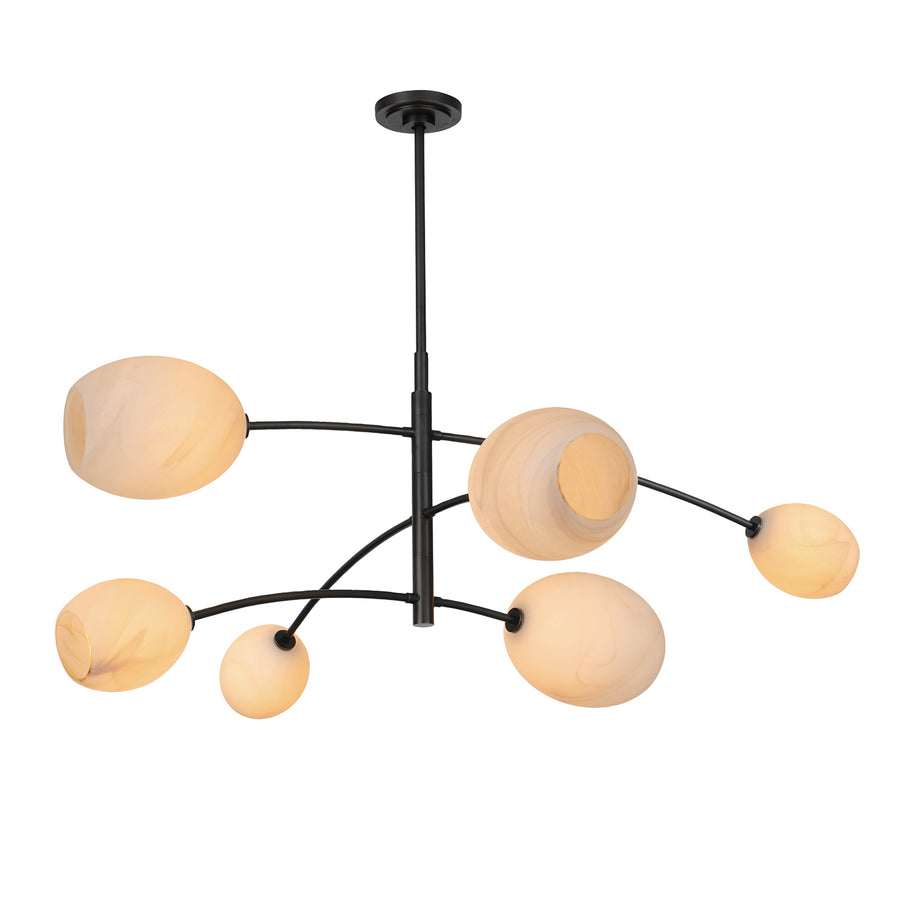 Artemis Chandelier-Alabaster Glass-Oil-Rubbed Bronze