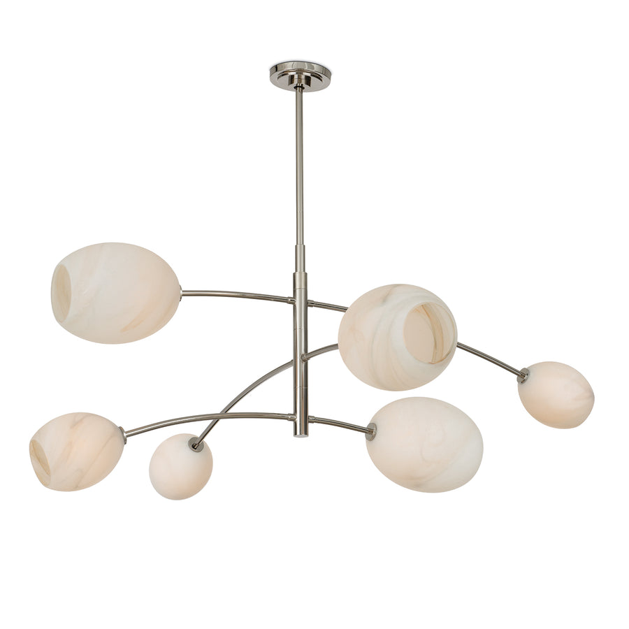 Artemis Chandelier-Alabaster Glass-Polished Nickel