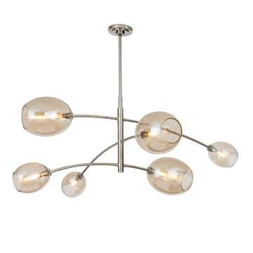 Artemis Chandelier-Champagne Glass-Polished Nickel