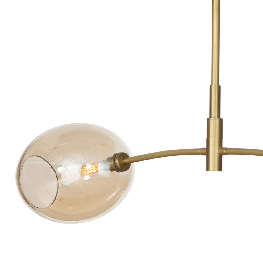 Artemis Pendant Double-Champagne Glass-Natural Brass