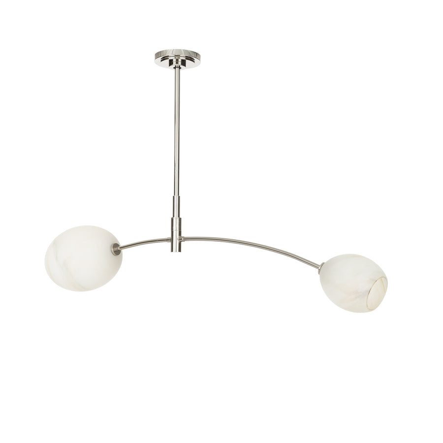 Artemis Pendant Double-Alabaster Glass-Polished Nickel