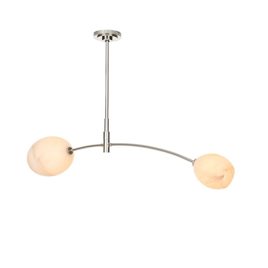 Artemis Pendant Double-Alabaster Glass-Polished Nickel