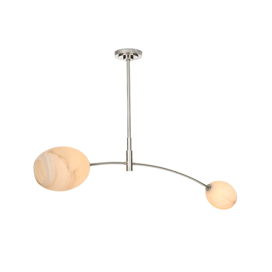 Artemis Pendant Double-Alabaster Glass-Polished Nickel