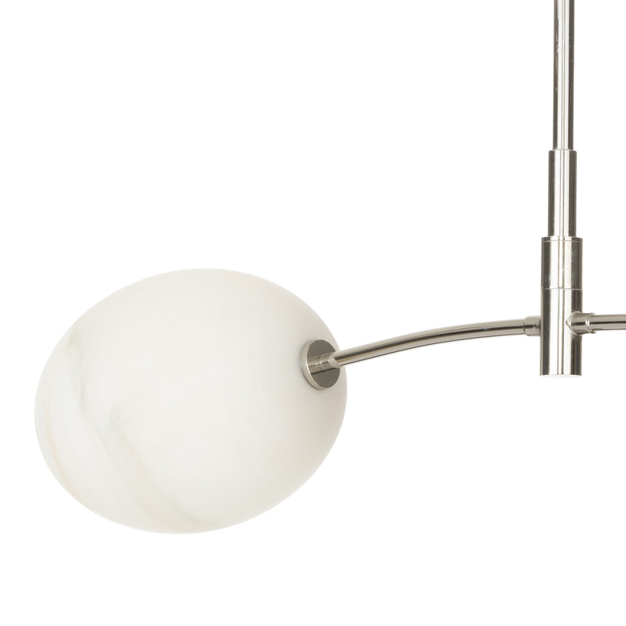 Artemis Pendant Double-Alabaster Glass-Polished Nickel