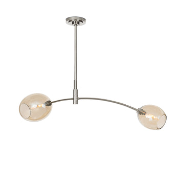 Artemis Pendant Double-Champagne Glass-Polished Nickel