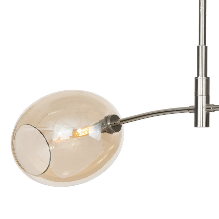 Artemis Pendant Double-Champagne Glass-Polished Nickel