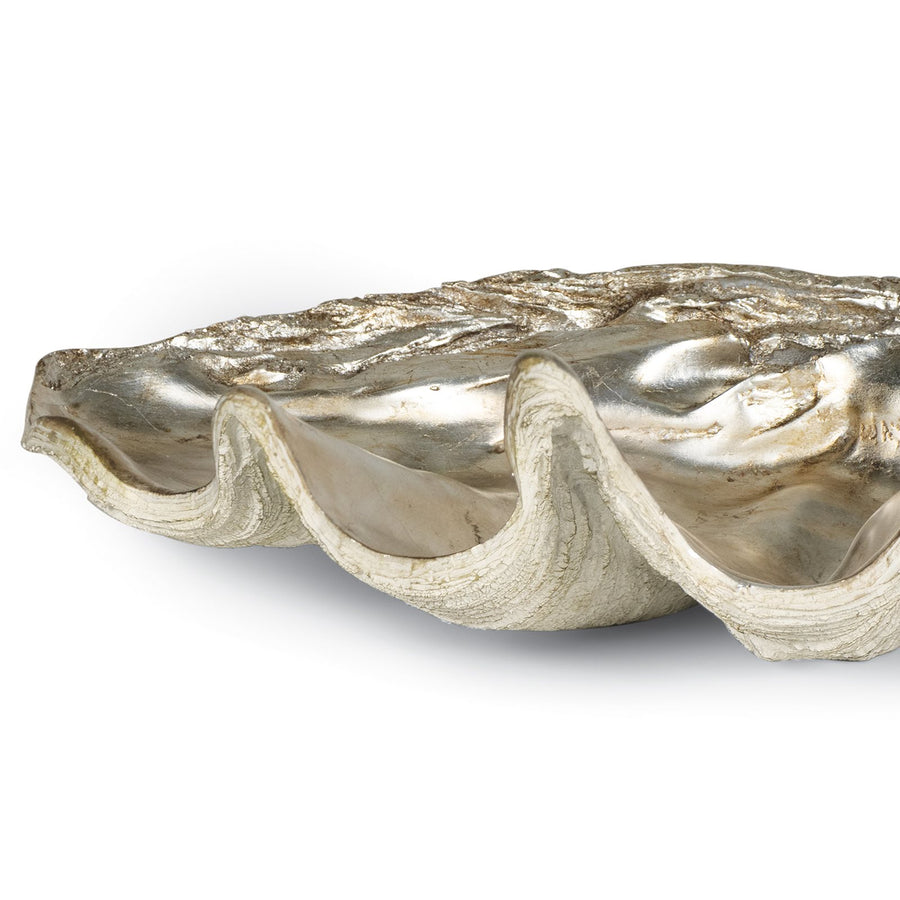 Clam Shell Bowl Large-Silver Leaf