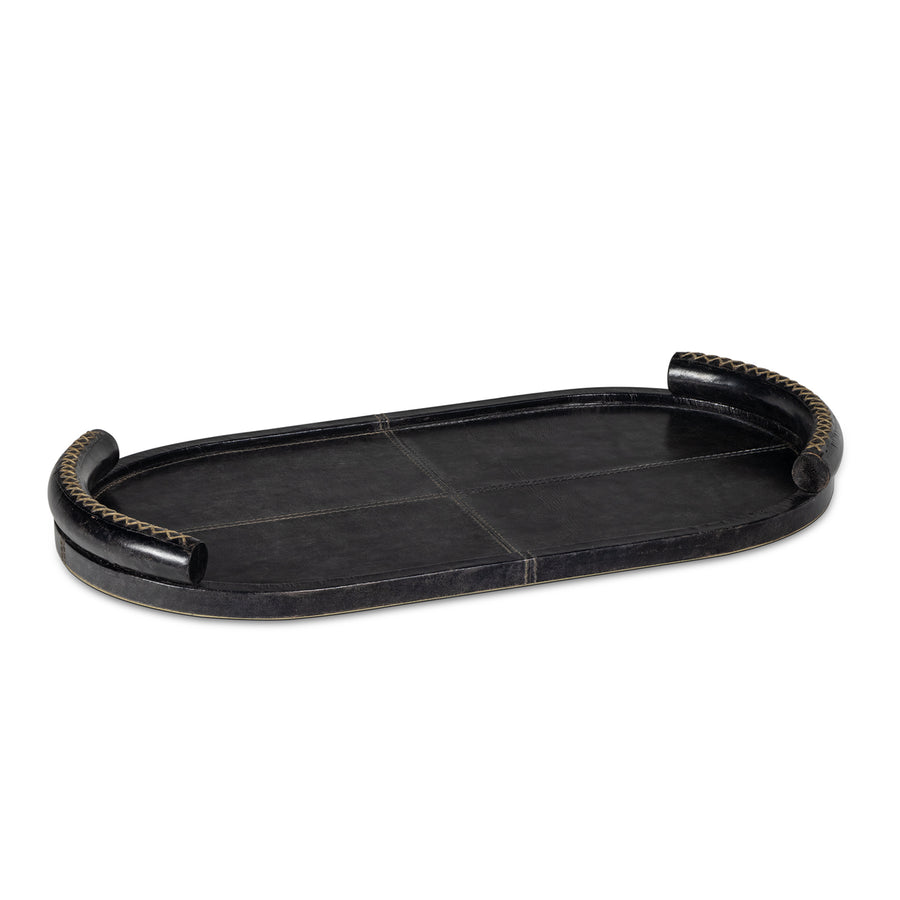 Forte Leather Tray Oval-Black