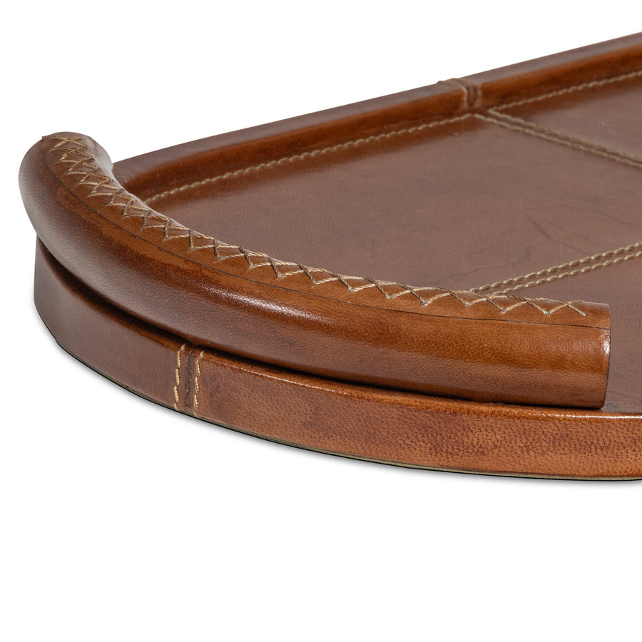 Forte Leather Tray Oval-Tan