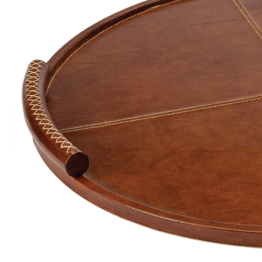 Forte Leather Tray Round-Large