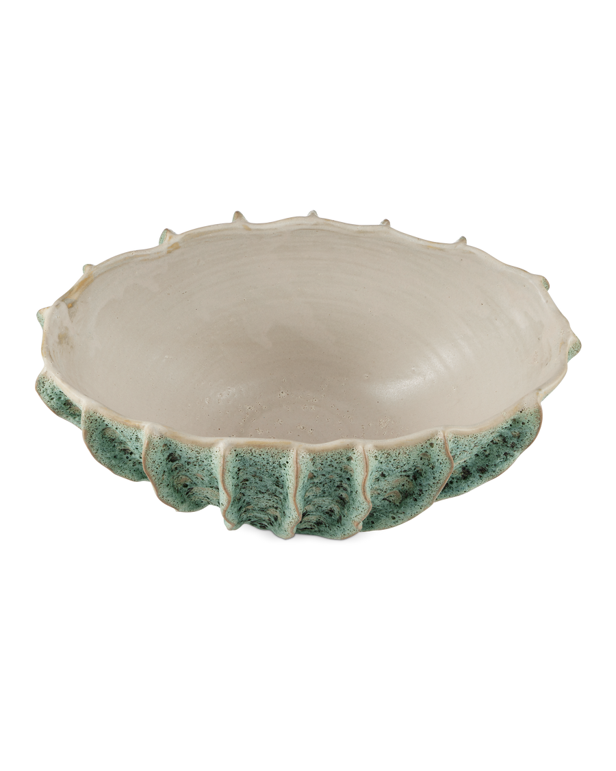 Sunken Boat Oval Green Bowl