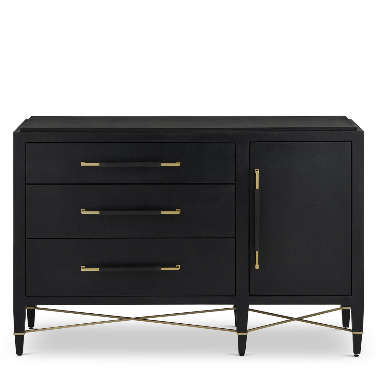 Verona Black Three-Drawer Chest - Maison Vogue
