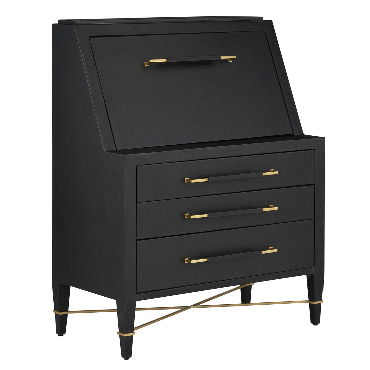Verona Black Secretary Desk - Maison Vogue