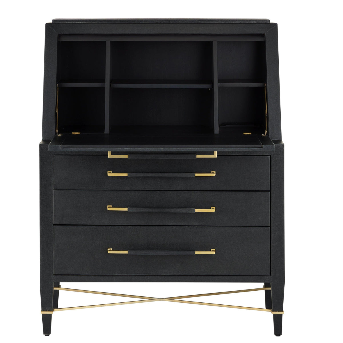 Verona Black Secretary Desk - Maison Vogue