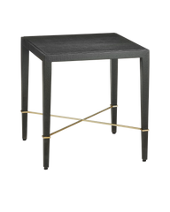 Verona Black Linen End Table