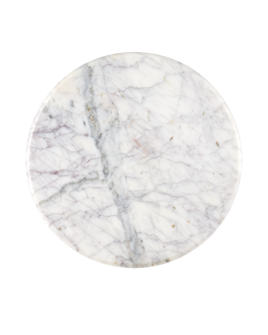 Passementerie White Marble Drinks Table