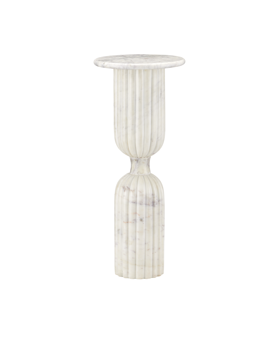 Passementerie White Marble Drinks Table