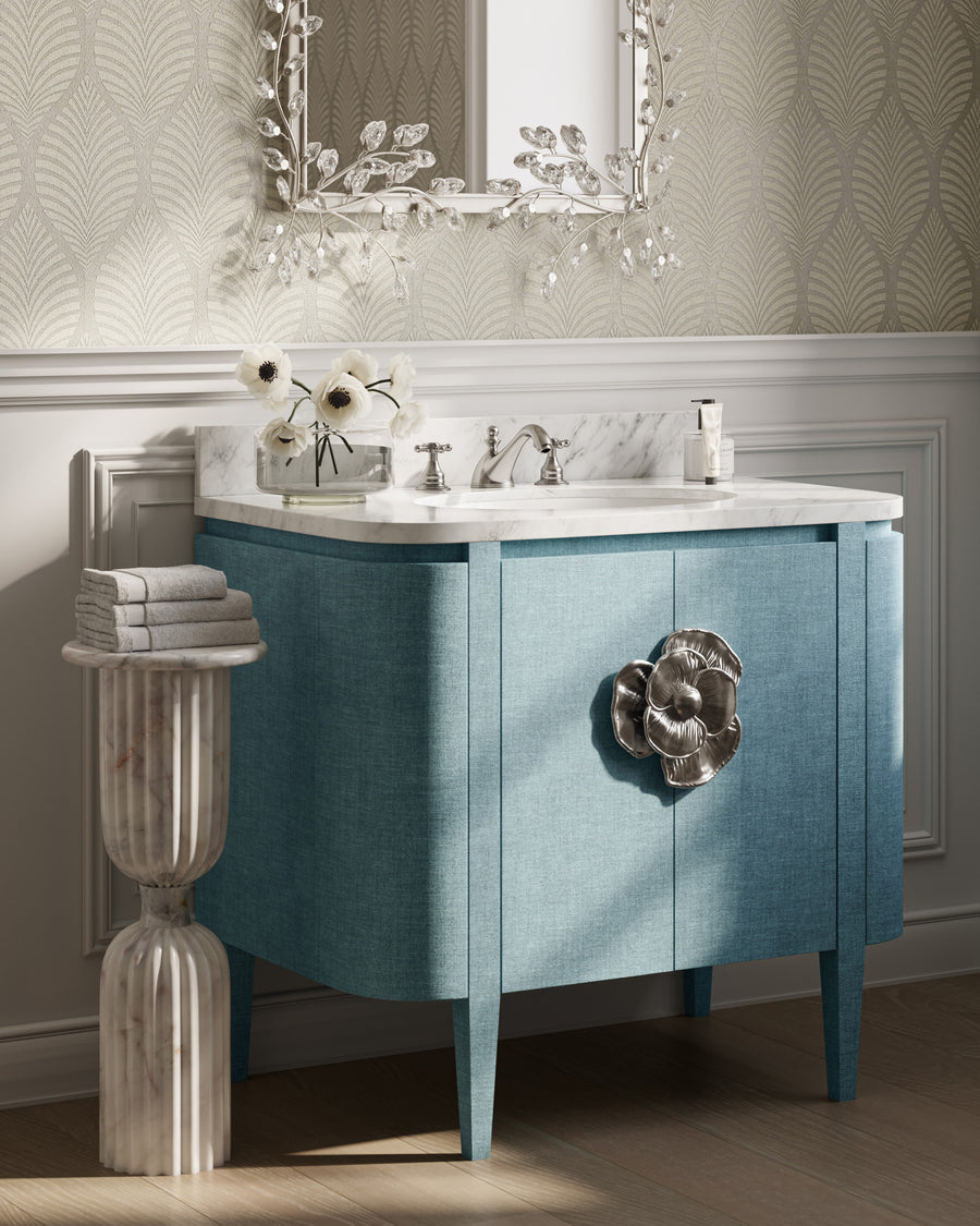 Passementerie White Marble Drinks Table