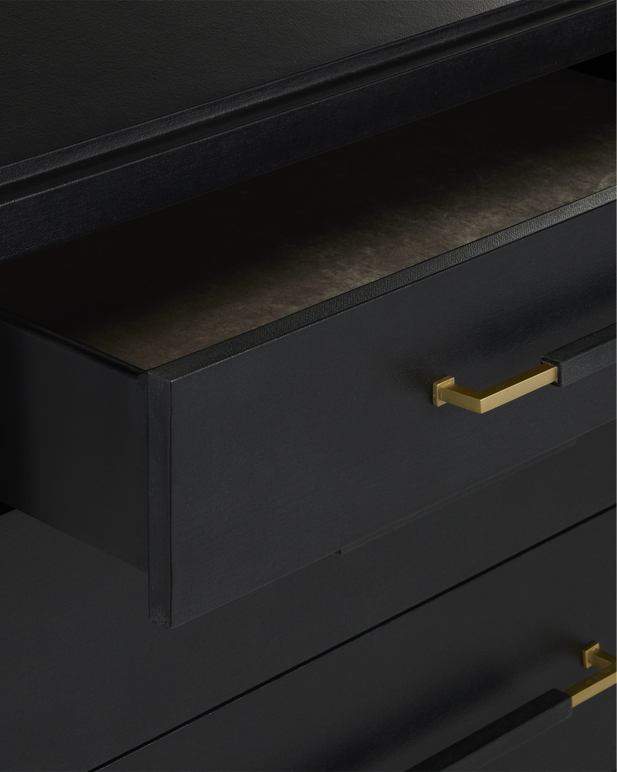 Verona Black Six-Drawer Chest