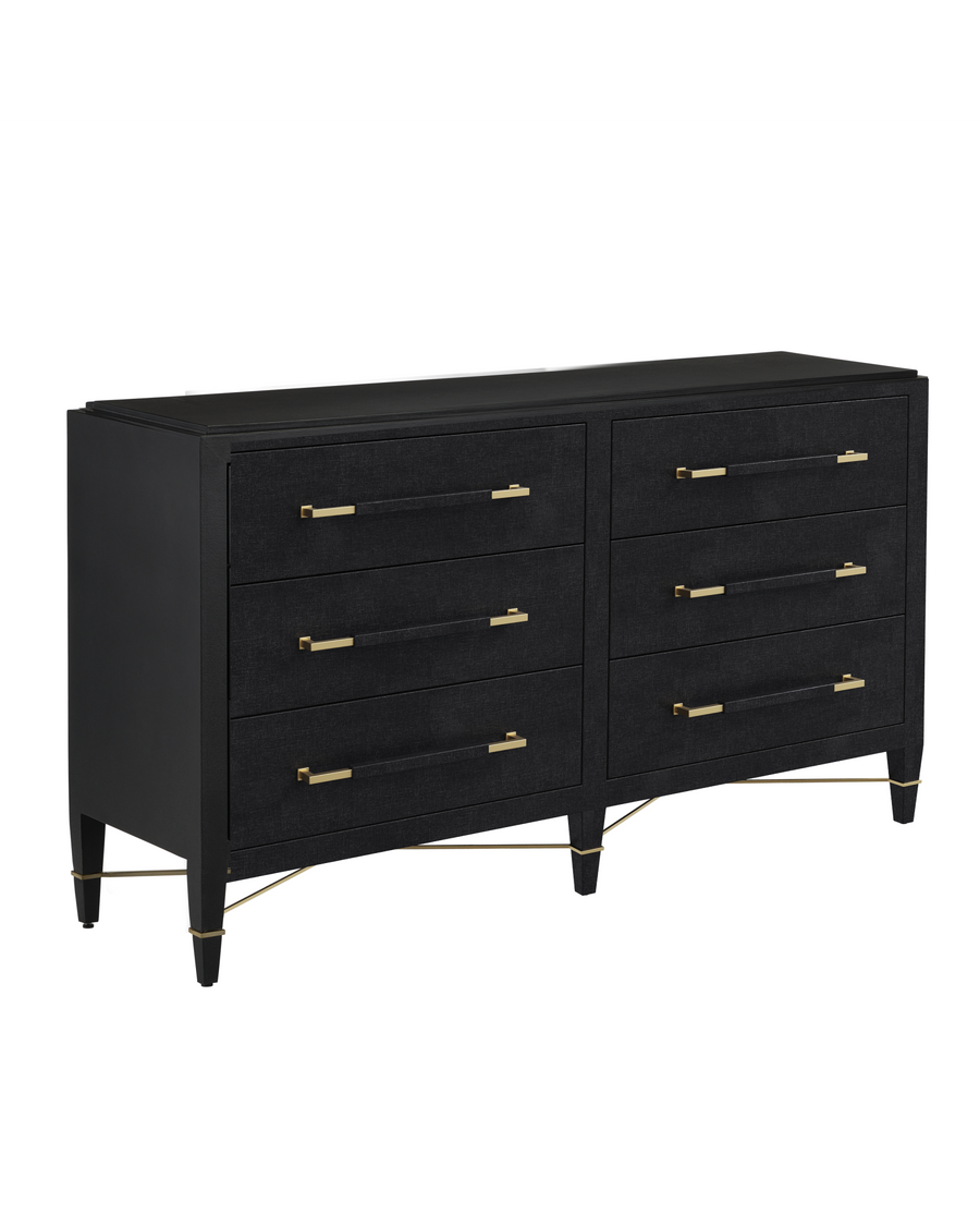 Verona Black Six-Drawer Chest