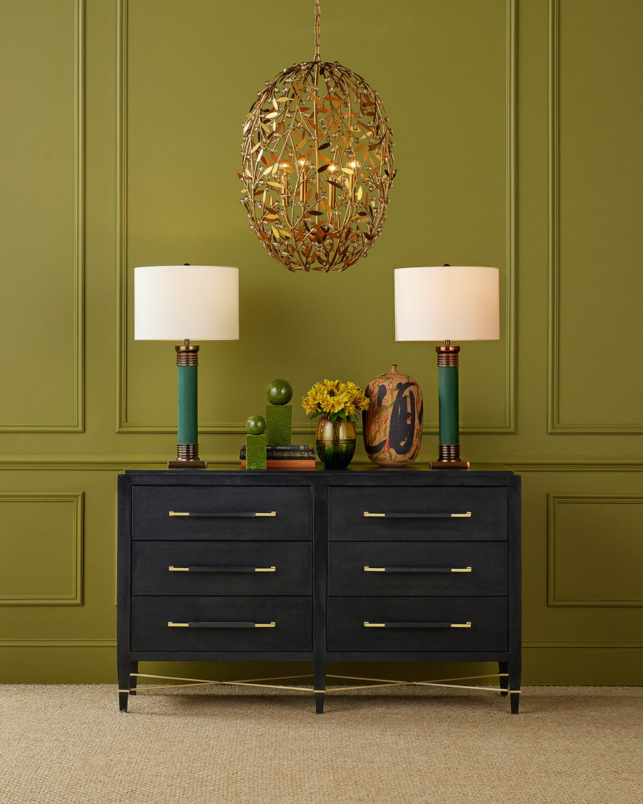 Verona Black Six-Drawer Chest