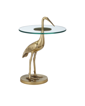 Crane Brass Accent Table