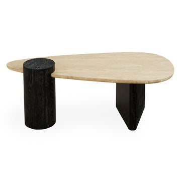 Oeuf Travertine Cocktail Table