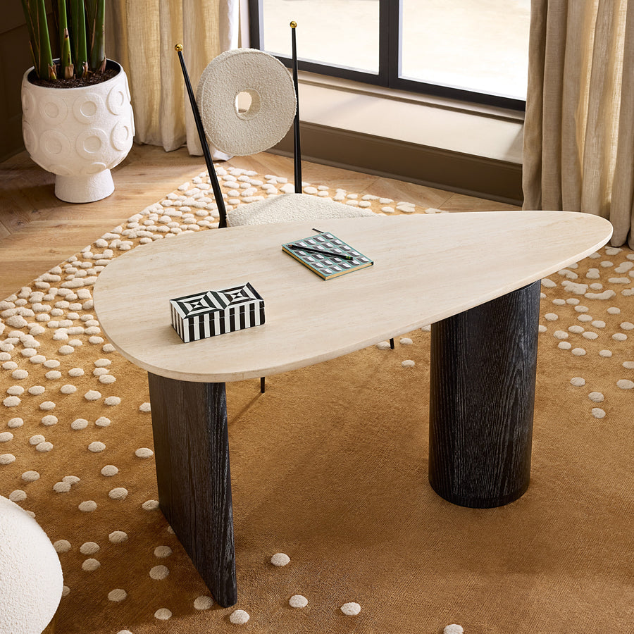 Oeuf Travertine Desk