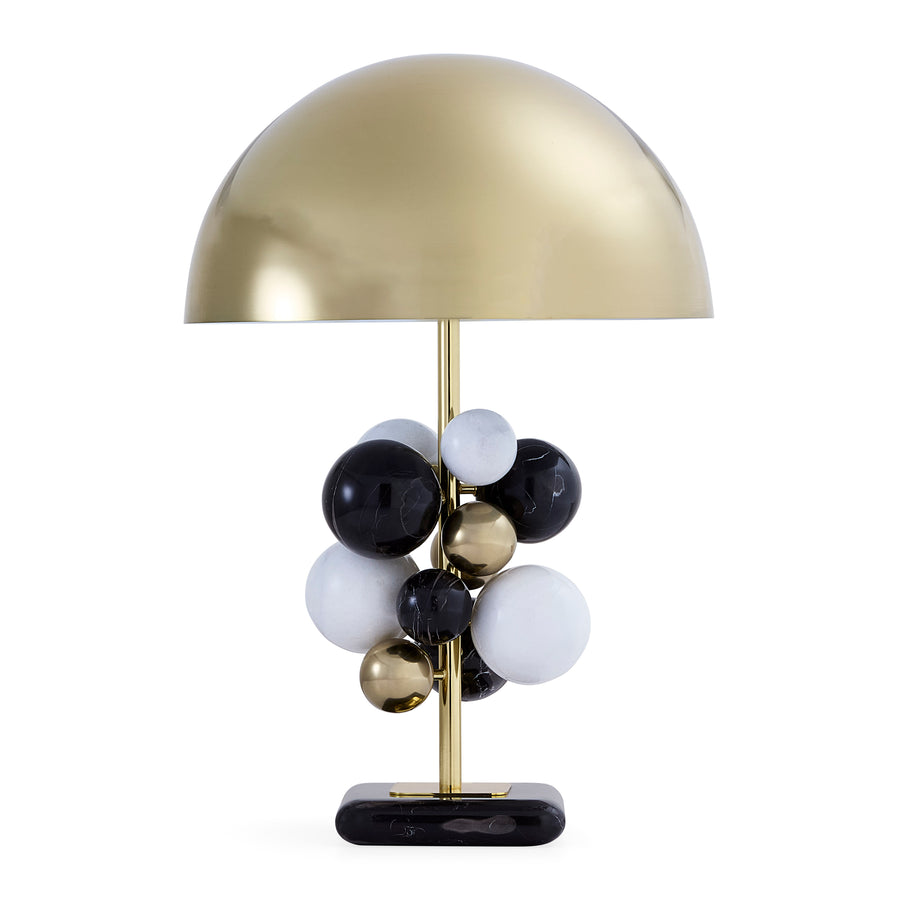 Globo Table Lamp-Black/White Marble