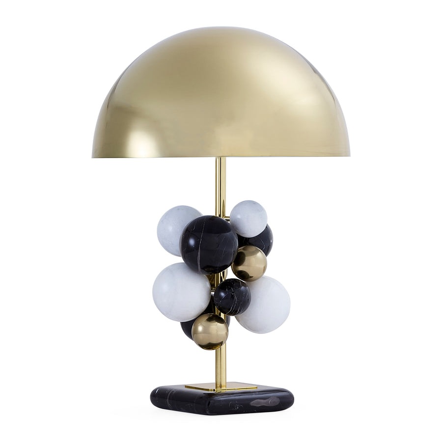 Globo Table Lamp-Black/White Marble