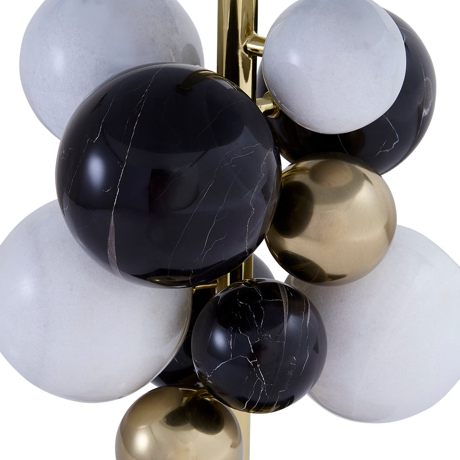 Globo Table Lamp-Black/White Marble