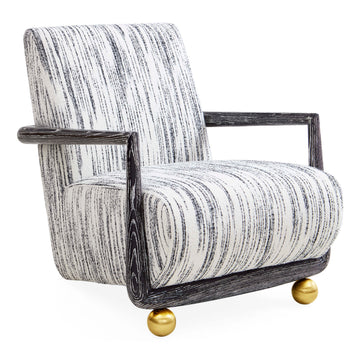 St. Germain Club Chair-Stratus Black/Ivory