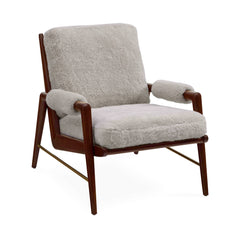 Big Sur Lounge Chair-Taupe Curly Sheepskin